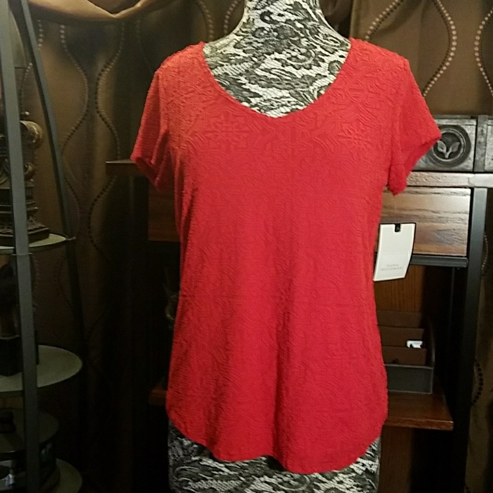 Dana Buchman textured short sleeve top, size M - Picture 1 of 3